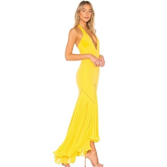 Privacy Please Dresses & Skirts - Privacy Please Aurora Gown In Yellow Beaded Maxi Dress